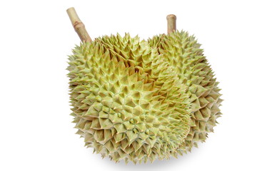 Fresh durian isolated on white background.King of fruits.