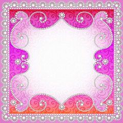background with vintage ornamented with pearls