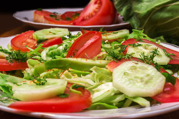Salad with vegetables and greens