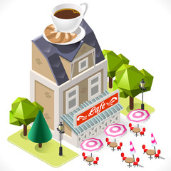 Cafe Building Tint Icon Isometric