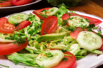 Salad with vegetables and greens