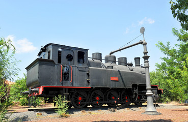 Fototapeta na wymiar Steam locomotive, mining train, Puertollano, Spain