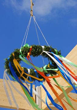 Richtfest, Richtkranz, Tradition beim Neubau, Deutschland