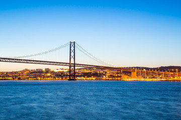 Fototapeta na wymiar Lisbon Bridge at dusk