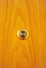 Peephole in the front door of the house