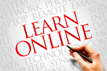 Learn Online word cloud concept