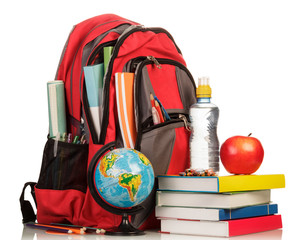 Backpack with school supplies