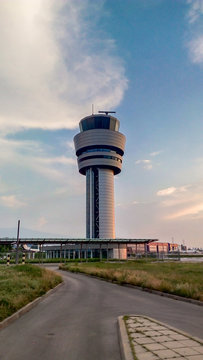 Airport control tower in Sofia, Bulgaria
