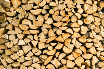 Background of wooden cut firewood