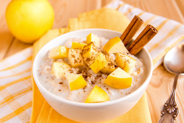 oatmeal porridge with apple and cinnamon