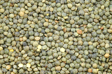 French green lentils (lentilles du Puy) background
