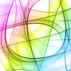 Colorful smooth lines vector background, easy editable