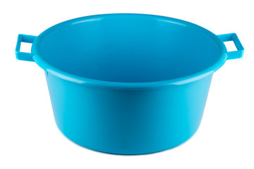 Blue empty plastic bowl