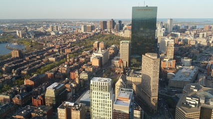 Aerial view of down town Boston Massachusetts USA