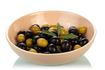 Green and black olives