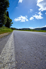 asphalt road in Tuscany Italy
