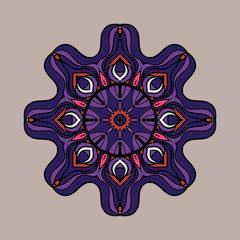 Abstract vector circle floral ornamental border