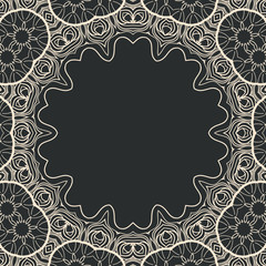 Ornamental stylized round frame vector, a lot of copyspace in
