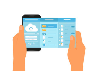 Mobile app for cloud sync