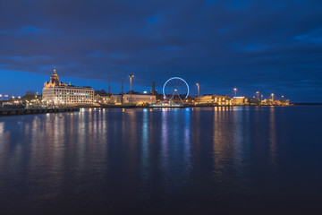 Twilight time of the Old Town in Helsinki, Finland