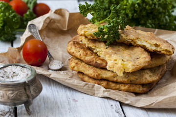 Potato Pancake on a wooden table
