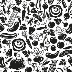 seamless pattern vector vegetables on a white background - 83828092
