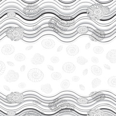 abstract background with starfish and shells 