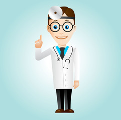 doctor with glasses and stethoscope