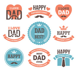 Obraz premium Father's Day Labels and Signs
