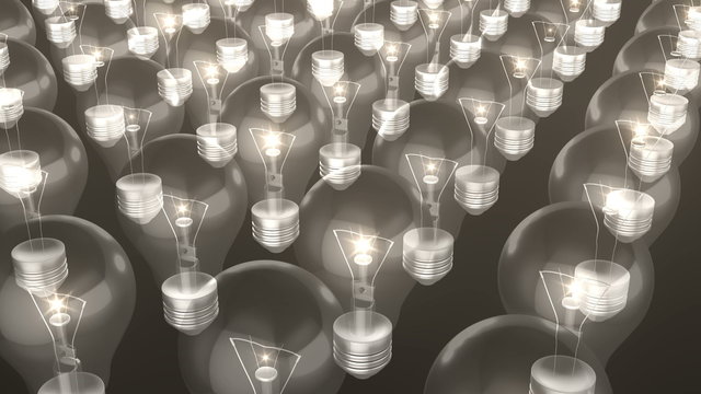 Buld 3D Animation Formation Visual Gold Natural