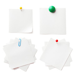 Piece of note paper on white background
