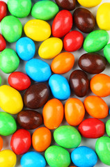 Colorful candies on white background