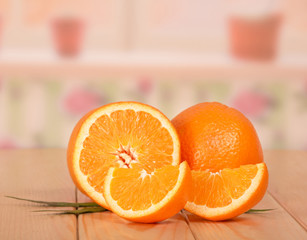 Cut orange on white