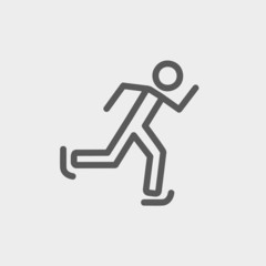 Running man thin line icon