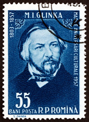 Postage stamp Romania 1958 Mikhail Ivanovich Glinka, Russian Com