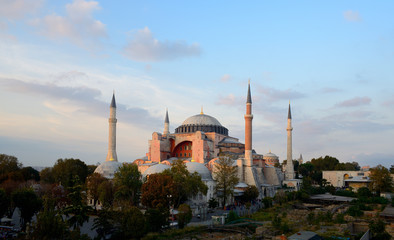 Fototapeta na wymiar Istanbul. Hagia Sophia at sunset