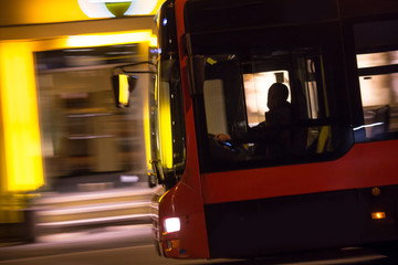 night bus driving blur background