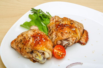 Roasted chicken thighs