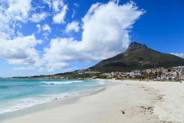 Beautiful Camps Bay Beach and Lion Head Mountain, Cape Town