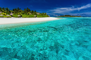 The best snorkeling location on the resort beach in Maldives