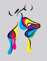 Contemporary Kiss, art vector design