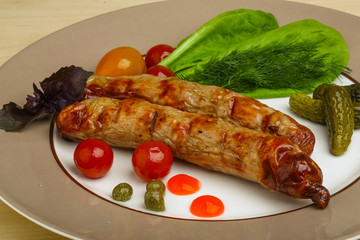 Grilled sausages