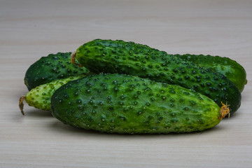 Fresh ripe cucumbers