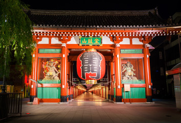 浅草　浅草寺　雷門　夜景