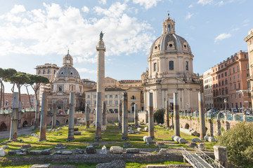 Fototapeta premium The Trajan's Forum (Foro Di Traiano) in Rome, Italy