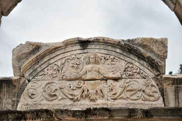 Medusa with a head of serpents at Hadrian's Temple