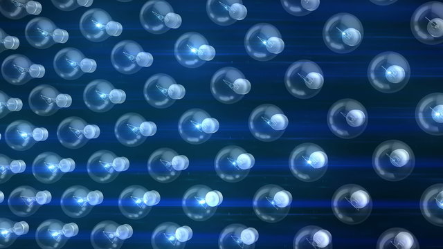 Buld 3D Animation Formation Visual Blue