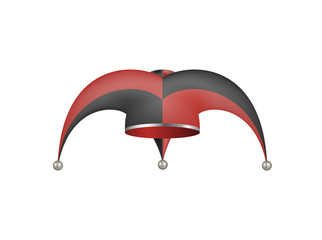 Jester hat in black and red design 