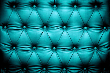 Blue turquoise leather texture with buttoned pattern