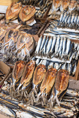Dried fish at a market